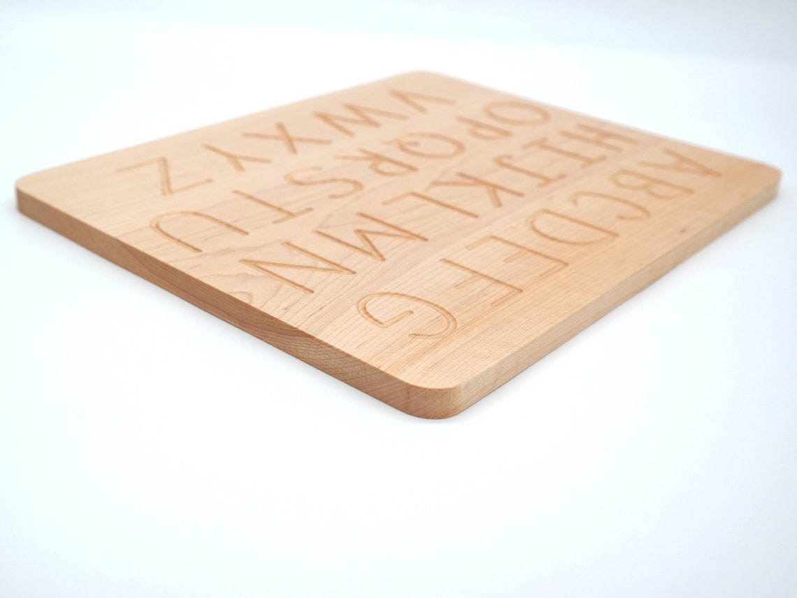 Alphabet Tracing Board Wooden Alphabet ABC Board Montessori Etsy Canada