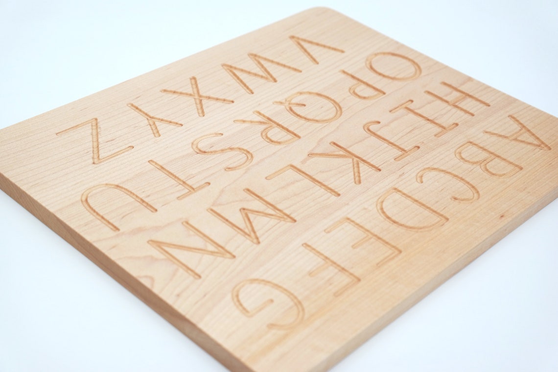 Alphabet Tracing Board Wooden Alphabet ABC Board Montessori Etsy Canada
