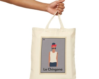 La Chingona Loteria Tote Bag | Badass Woman | Mexican Bingo | Mexican Card Game | Latina | LatinX | Strong Woman | Hispanic Culture |