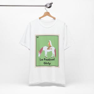 Camiseta feminina da La Festival Loteria | Camiseta gráfica de cartão de loteria | Camiseta mexicana de bingo | EDM | Fest | Jogo de cartas mexicano | Latinas | Fofo | Música