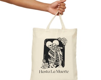 Hasta La Muerte Draagtas | Tot de dood | Reistas | De Zak van de Totalisator van Halloween | liefde | Spaanse cultuur | Boodschappentas | Spookachtig seizoen | Schattig