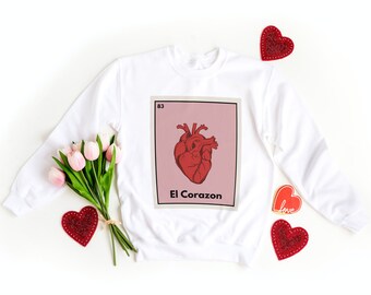 Loteria-trui | El Corazon-sweatshirt | Liefdesdag | Loteria-meme | Mexicaanse bingo | El Corazon | Hart | Hart Sweatshirt | Liefde