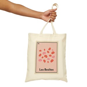 Los Besitos Loteria-kaart draagtas | Kusjes | XOXO | Valentijnsdag | Galentijnsdag | Knuffelt | Lippenstift | Meisjesachtige dingen | Mexicaanse bingo