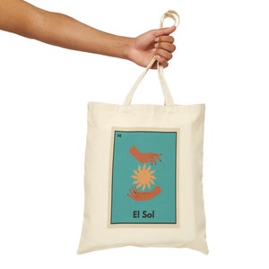 Borsa tote El Sol Loteria / Sole / Bingo messicano / Gioco di carte messicano / Latina / LatinX / Stile Boho / Sole / Loteria moderna