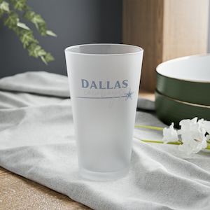 Dallas Cowboys Pint Glass | Football Season Frosted Pint Glass | Dallas Cowboys Fan | America&#39;s Team Beer Glass | NFL Sunday Games | Team