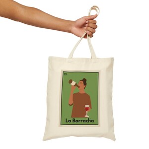 Kaart van La Borracha Loteria Draagtas | Spaanse humor | Alcohol | Wijn-O | Proost | Rommelig broodje | Mexicaanse bingo | Loteria-ontwerp | LatijnsX | Grappig