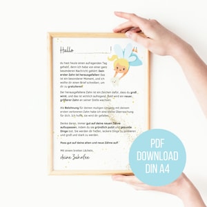 diente flojo | Carta del Ratoncito Pérez | Recompensa | Diente flojo perdido | PDF | DIN A4 | Imprimir directamente | Pequeña idea de regalo del Ratoncito Pérez
