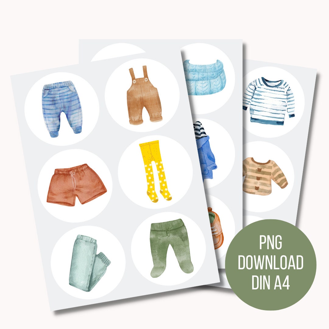 Type Wardrobe Label Wardrobe Labels for Kids | Better Organization | Montessori Pedagogy ...