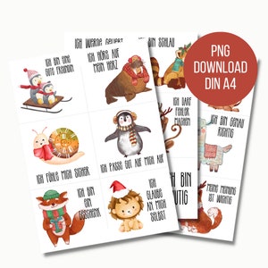 Positive affirmations children | Advent calendar to print out | DIY calendar | Make and craft Advent cards yourself | Digital Download