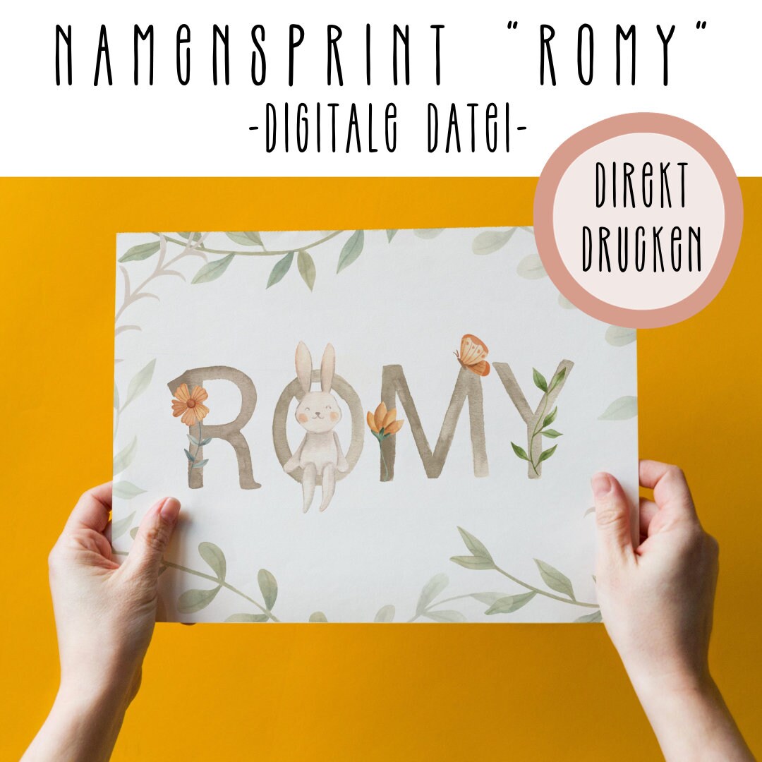 Name Poster ROMY | Instant Download | Print Directly | Gift Idea for a ...