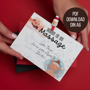 Massage voucher | Gift voucher template | Print directly | Voucher for a massage | Invitation massage | for children & adults