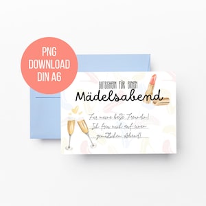 Vale noche de chicas | Plantilla de vale de regalo | Imprimir directamente | Idea de regalo para el mejor amigo | Invitación a la noche de chicas |