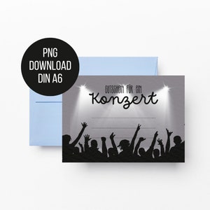 Gutschein Konzert | Geschenkgutschein Vorlage | Direkt ausdrucken | Geschenkidee gemeinsames Konzert | Geschenkidee Weihnachten