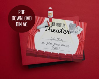 Theater voucher | Gift Voucher Template | Print directly | Voucher for a theater performance | Personalized voucher |