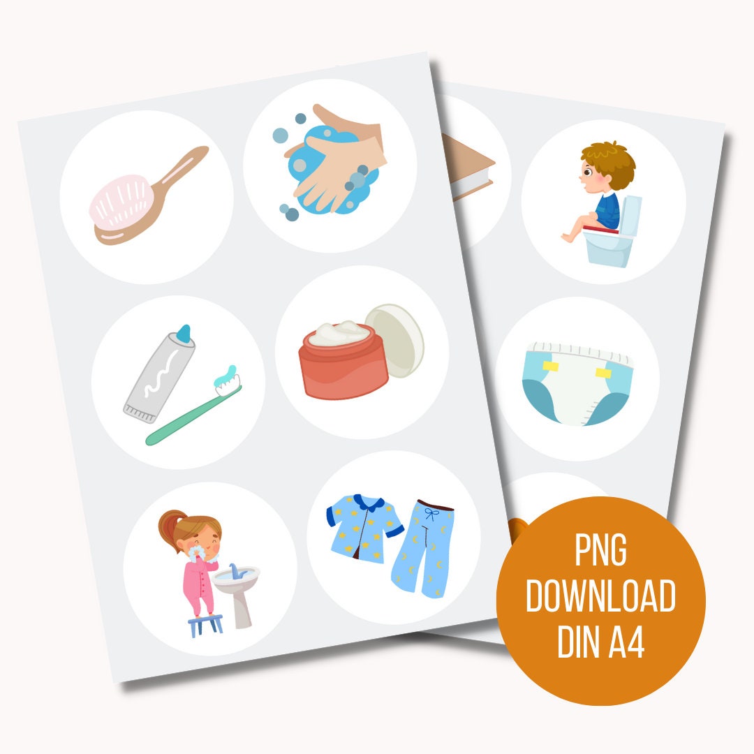 Evening Routine Picture Cards for Small Cards | Routine Cards ...