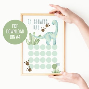 Plan de recompensas para niños | Tablero de recompensas con dinosaurios | para el hada del chupete y el aprendizaje para ir al baño | PDF | DIN A4 | Imprimir directamente | Chico