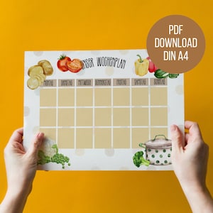 Printable meal plan | Weekly plan | Plan meals | Plan a meal | PDF | DIN A4 | Print directly | Print the weekly plan directly