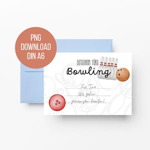 Voucher bowling | Gift Voucher Template | Print directly | Gift idea bowling together | Christmas gift idea