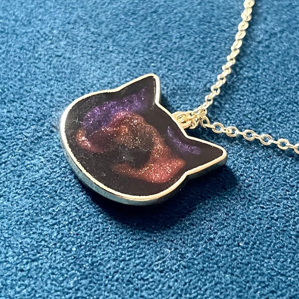 Galaxy Cat Resin Necklace