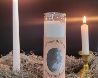 7 Day White Full Moon Ritual Candle