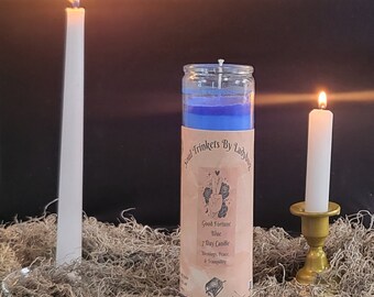 7 Day Blue Good Fortune Candle