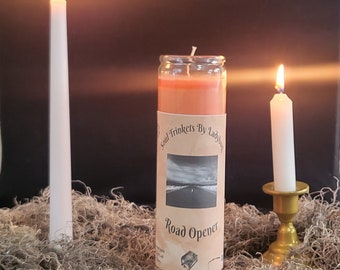 7 Day Orange Road Opener Candle