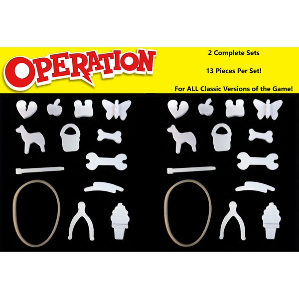 2 Complete Sets - Operation Game Replacement Pieces & Parts Complete Set of 13 Funny Ailments