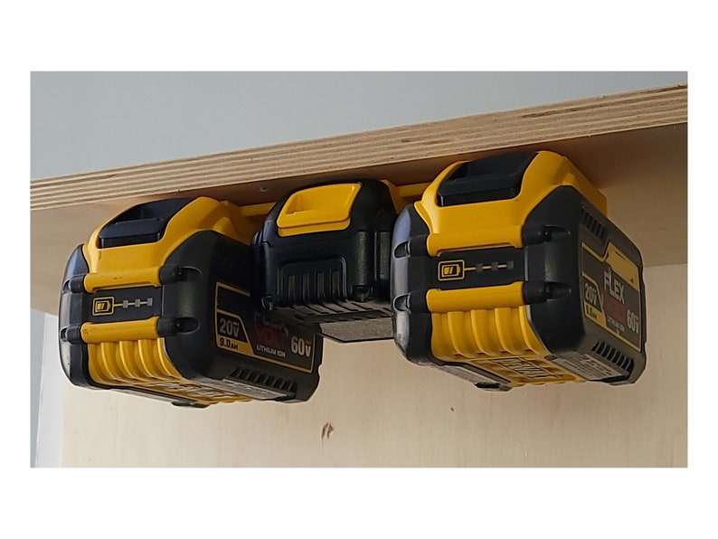 Triple Battery Mount/hanger/holder for Dewalt 20V & 60V Tool Batteries