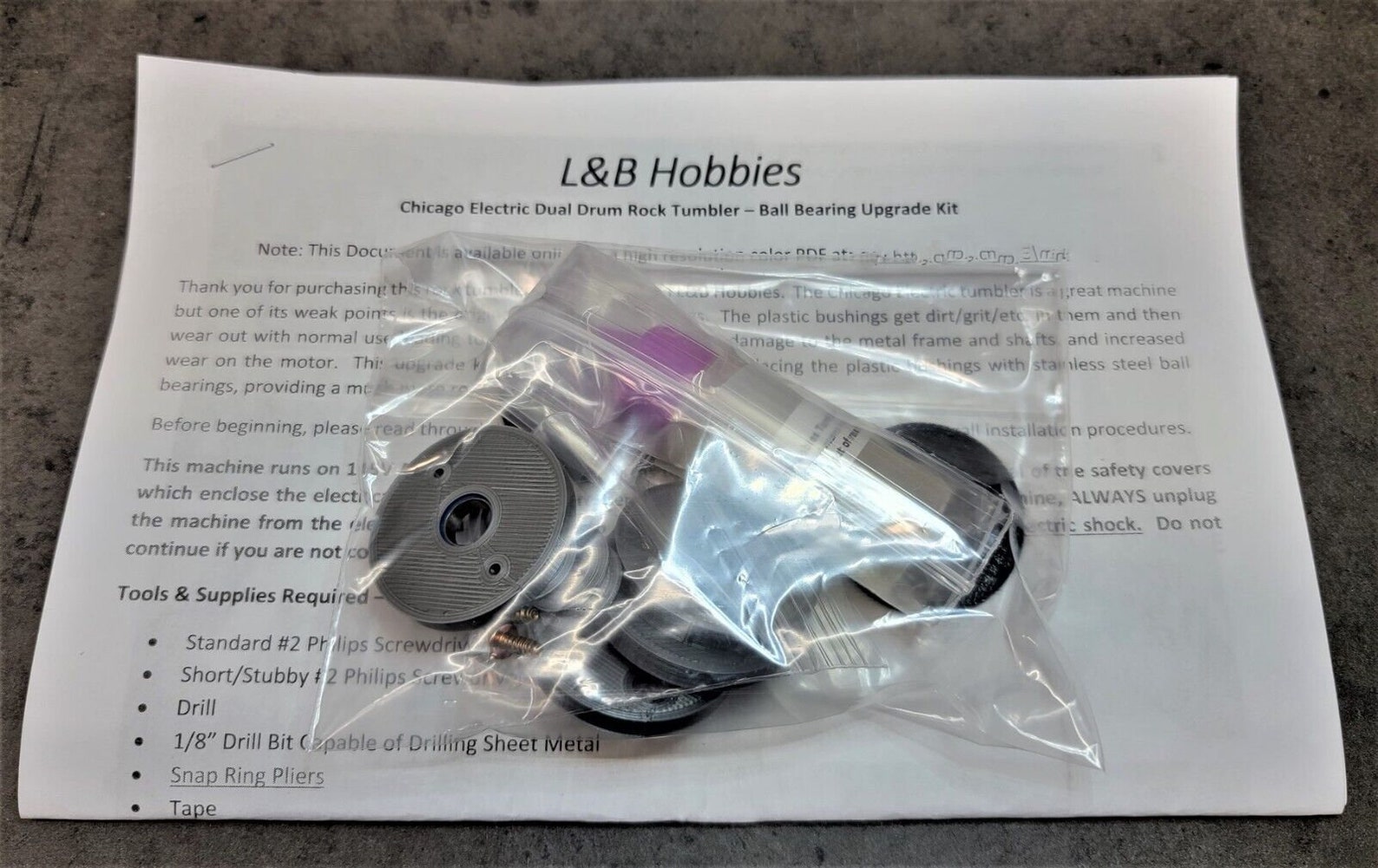 Harbor Freight Chicago Electric Dual Drum Rock Tumbler Ball Bearing UPGRADE KIT Etsy