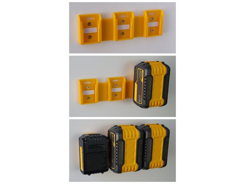 Triple Battery Mount/hanger/holder for Dewalt 20V & 60V Tool Batteries