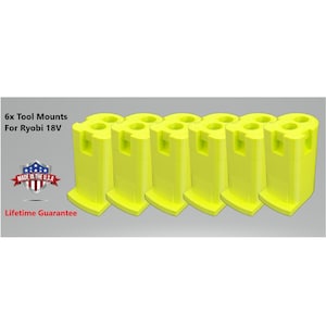 6 Pack - Tool Mounts/Hangers/Holders/Brackets for Ryobi 18V/Ryobi One Tools