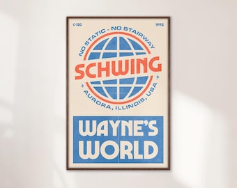 Wayne's World Movie Poster, Retro Comedy Art Print