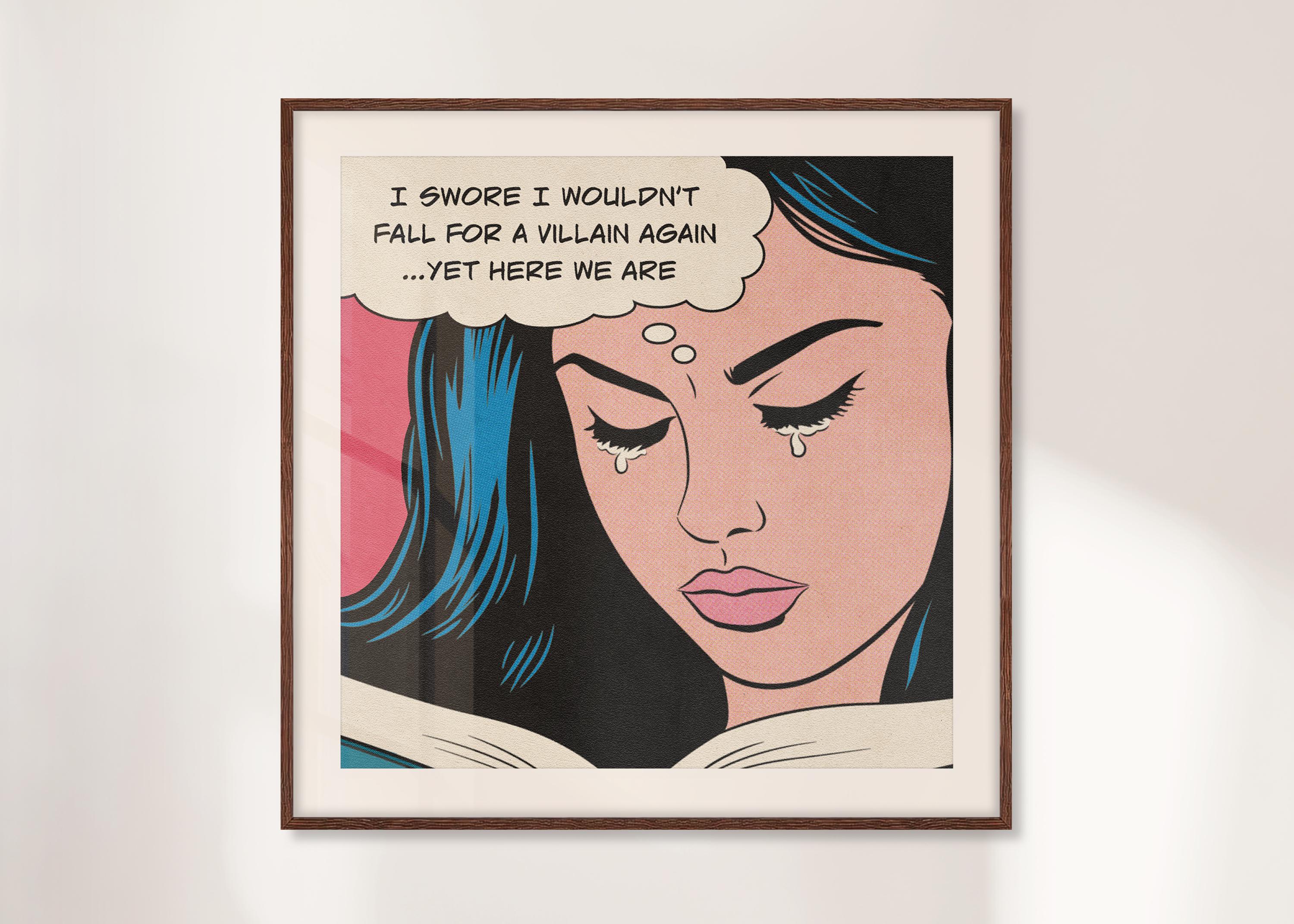 Vintage Comic Book Pop Art Print, Gift for Book Lovers Wall Art, Retro Literary Poster for Readers, Roy Lichtenstein Style Art, Library Art