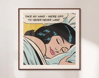 Metallica Wall Art, Retro Song Lyrics Poster, Pop Art Comic Poster, Lichtenstein Style Print, Unique Gift For Her or Him, Bar Cart Gift