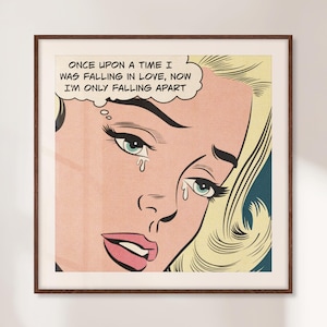 Bonnie Tyler Wall Art, Retro Song Lyrics Poster, Pop Art Comic Poster, Lichtenstein Style Print, Unique Gift For Her or Him, Bar Cart Gift
