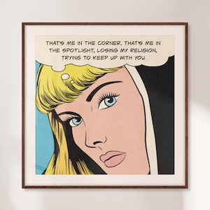 Losing My Religion, Pop Art Print, Roy Lichtenstein Style Art, Retro Wall Art, Vintage Comic Book Poster, Housewarming Gift for Friend