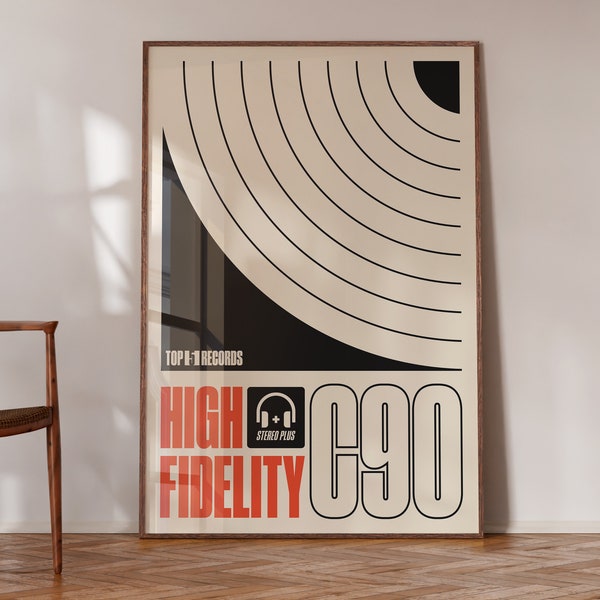 High Fidelity Art Print, Vintage Movie Poster, Wall Art, Gifts for Music Lovers and Record Collectors