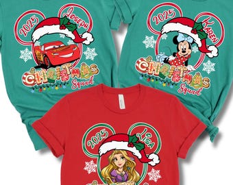 Custom Disney Christmas All Characters Shirt, Christmas Disney Characters Shirt, Custom Disney Christmas Shirt, Disney Christmas Family Tees