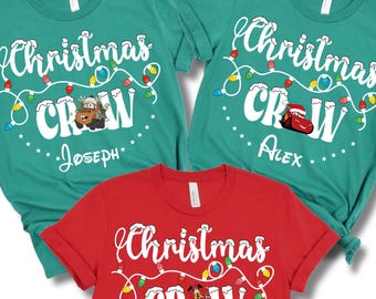 Custom Disney Christmas All Characters Shirt, Christmas Disney Crew Characters Shirt, Custom Disney Christmas Crew, Disney Christmas Shirts