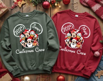 2025 Custom Disney Christmas Family Shirt, Toddler Sweatshirt Disney Christmas, Matching Disney Christmas Shirts, Comfort Color® Disney Xmas