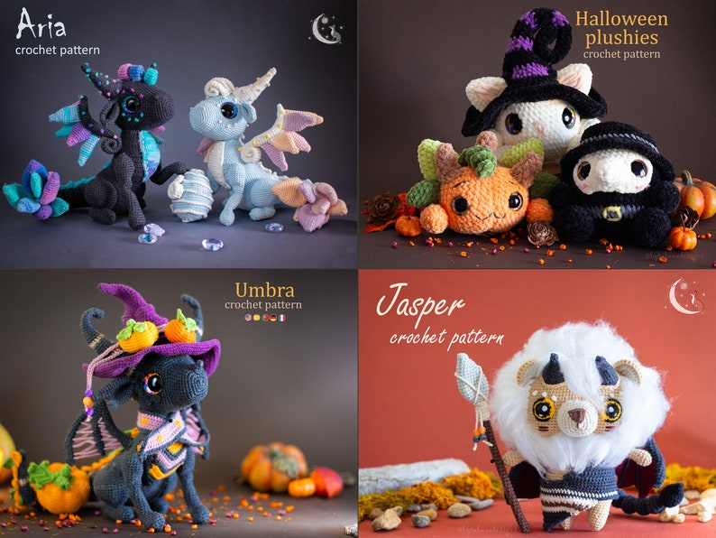 Häkelanleitungen-Bundle: 6 Amigurumi-Musterpaket Deine Wahl US-Begriffe PDF von Lyra Lune Bild 3