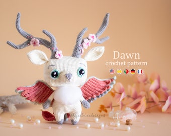 Crochet Pattern: Dawn the Peryton Amigurumi Pattern by LyraLuneDesigns • US terms PDF