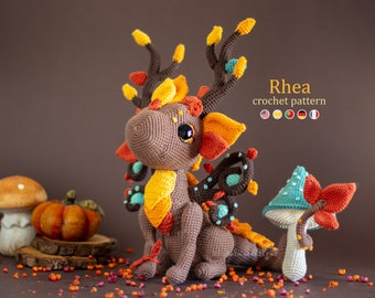 Patrón de ganchillo: Patrón Amigurumi Rhea el Dragón de la Tierra por LyraLuneDesigns • Términos de EE. UU. PDF