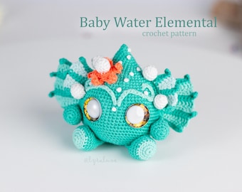 Baby Water Elemental Amigurumi Crochet Pattern US Terms PDF