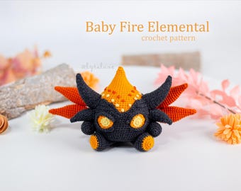 Baby Fire Elemental Amigurumi Crochet Pattern US Terms PDF