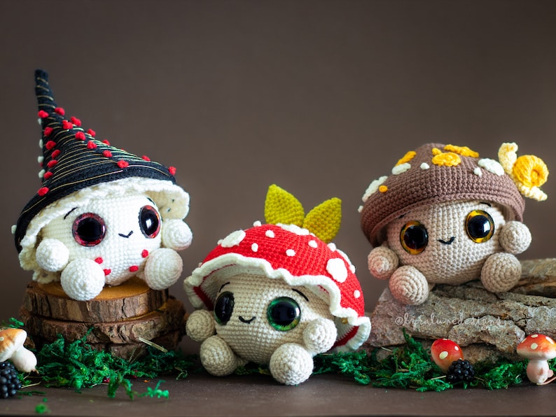 Crochet Pattern: Mushroom Trio II Amigurumi Pattern US terms PDF image 3