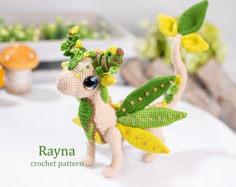 Rayna the Forest Dragon Amigurumi Crochet Pattern US Terms PDF