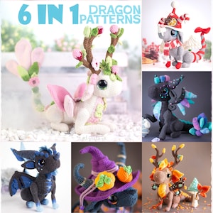 Dragon Amigurumi Pattern Bundle - 6 in 1 - Sale