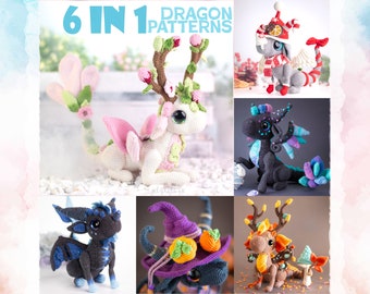 Dragon Patterns Bundle • 6 in 1 • US terms PDF by Lyra Lune