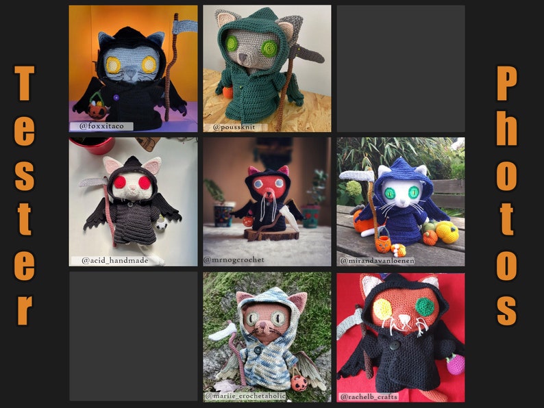 Crochet Pattern: Grim Reaper Cat Halloween Amigurumi Pattern by LyraLuneDesigns US terms PDF image 10